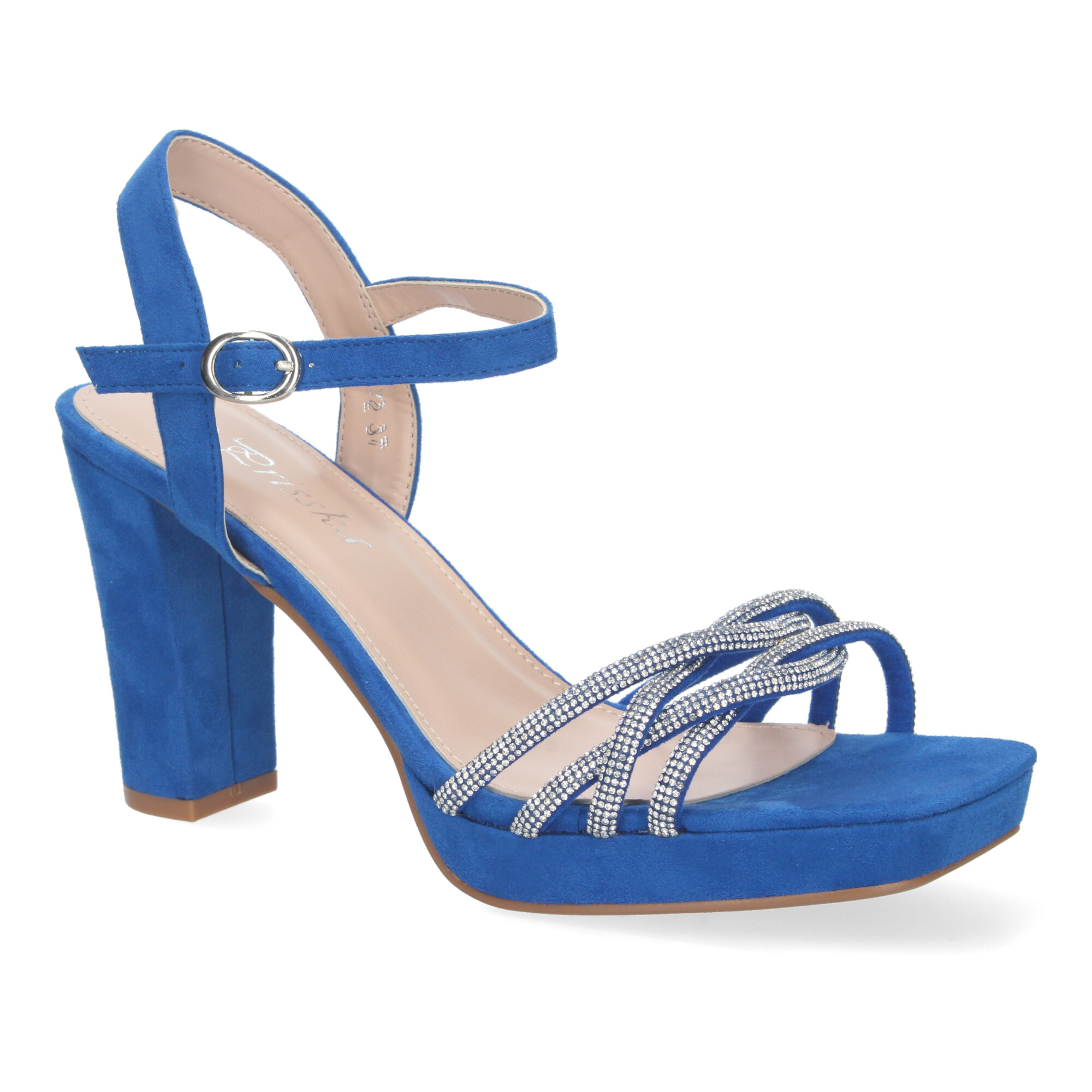 Sandalias de Tacón con Brillos en Color Azul 3 Sandalias de Tacón con Brillos en Color Azul - Imagen 3