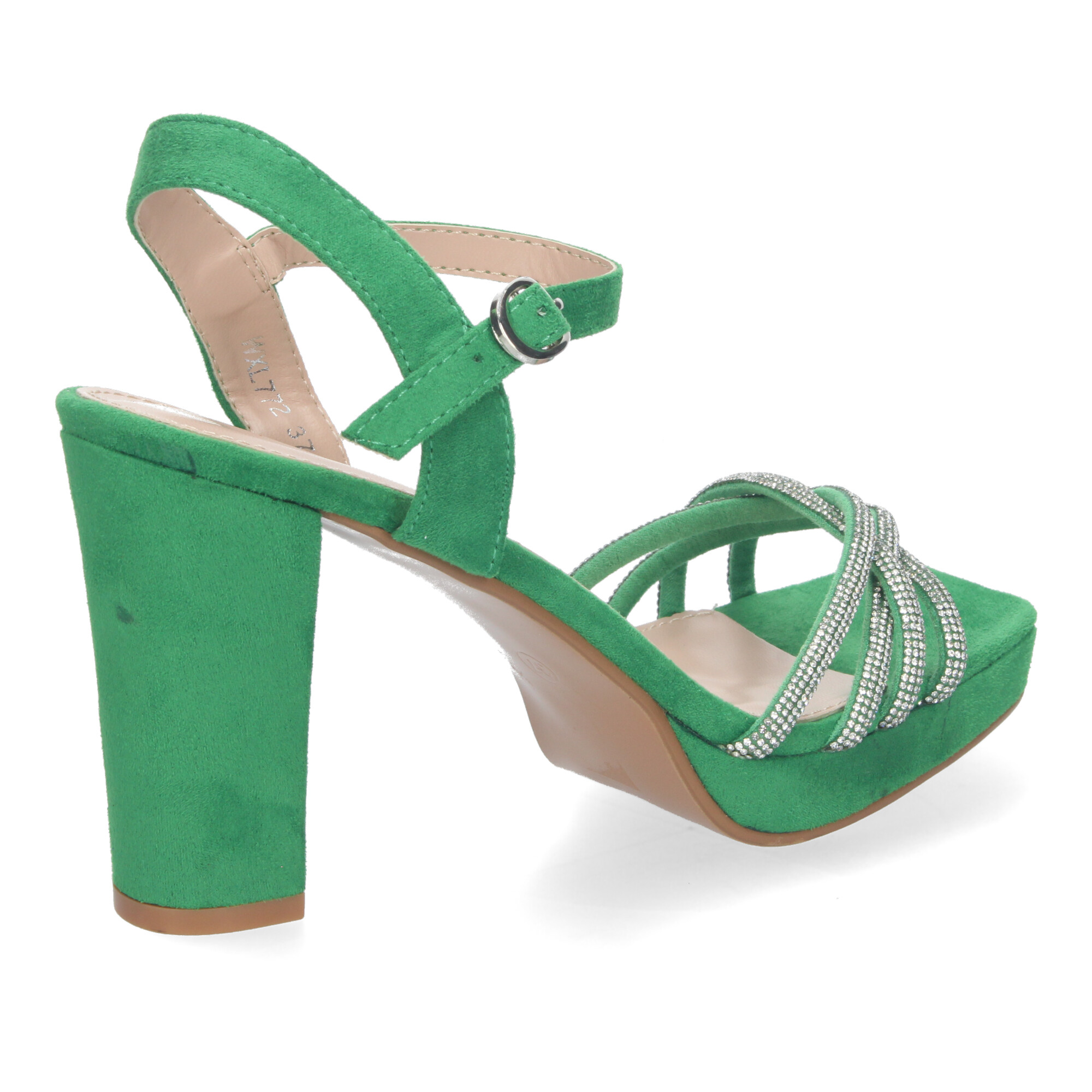 Sandalias de Tacón con Brillos en Color Verde 4 Sandalias de Tacón con Brillos en Color Verde - Imagen 4