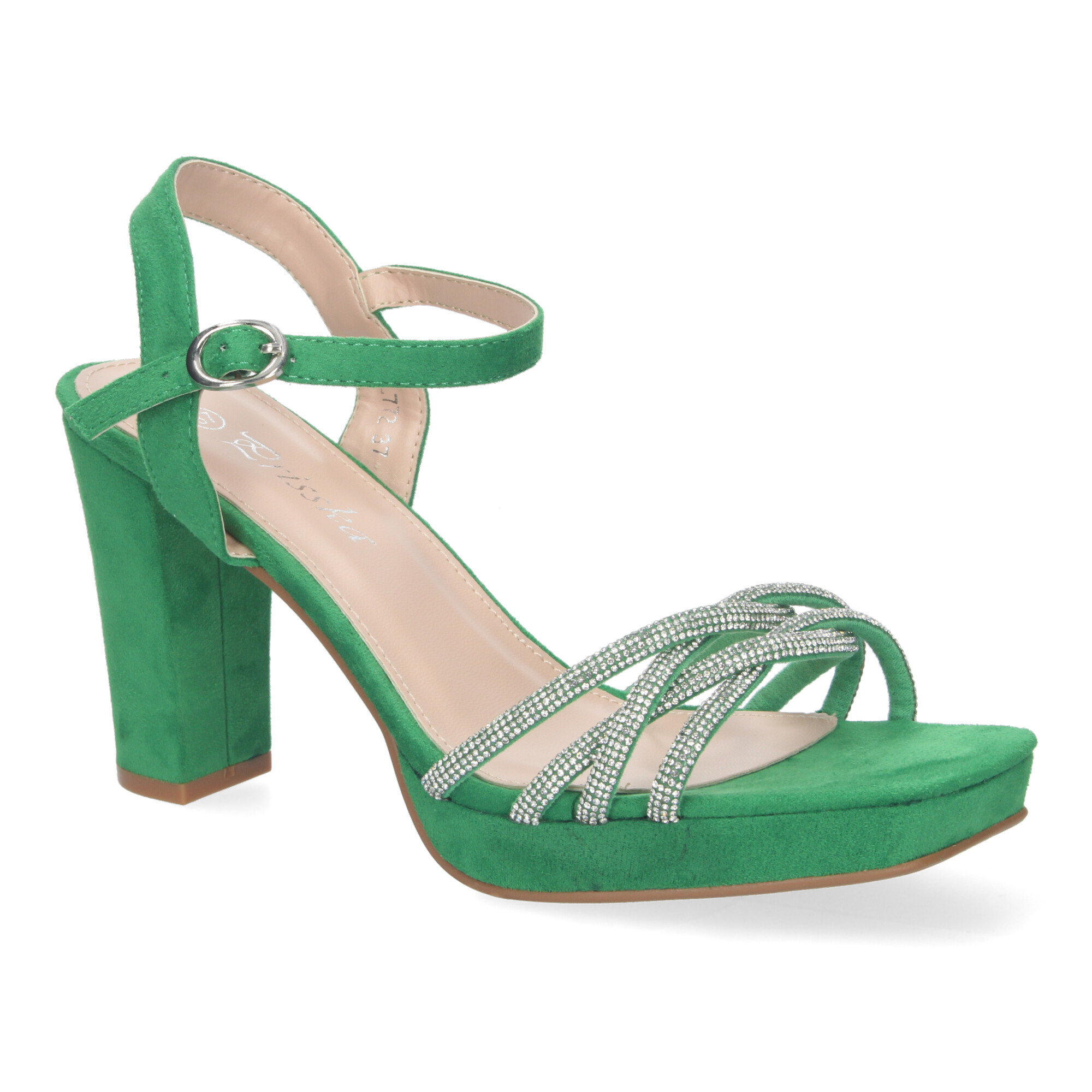 Sandalias de Tacón con Brillos en Color Verde 5 Sandalias de Tacón con Brillos en Color Verde - Imagen 5