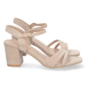 Sandalias Beige de Tacón Ancho