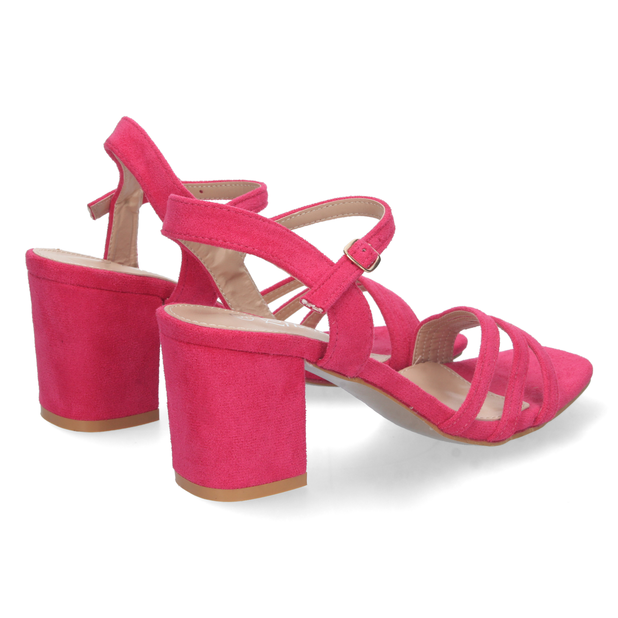 Sandalias Fucsia de Tacón Ancho 4 Sandalias Fucsia de Tacón Ancho - Imagen 4
