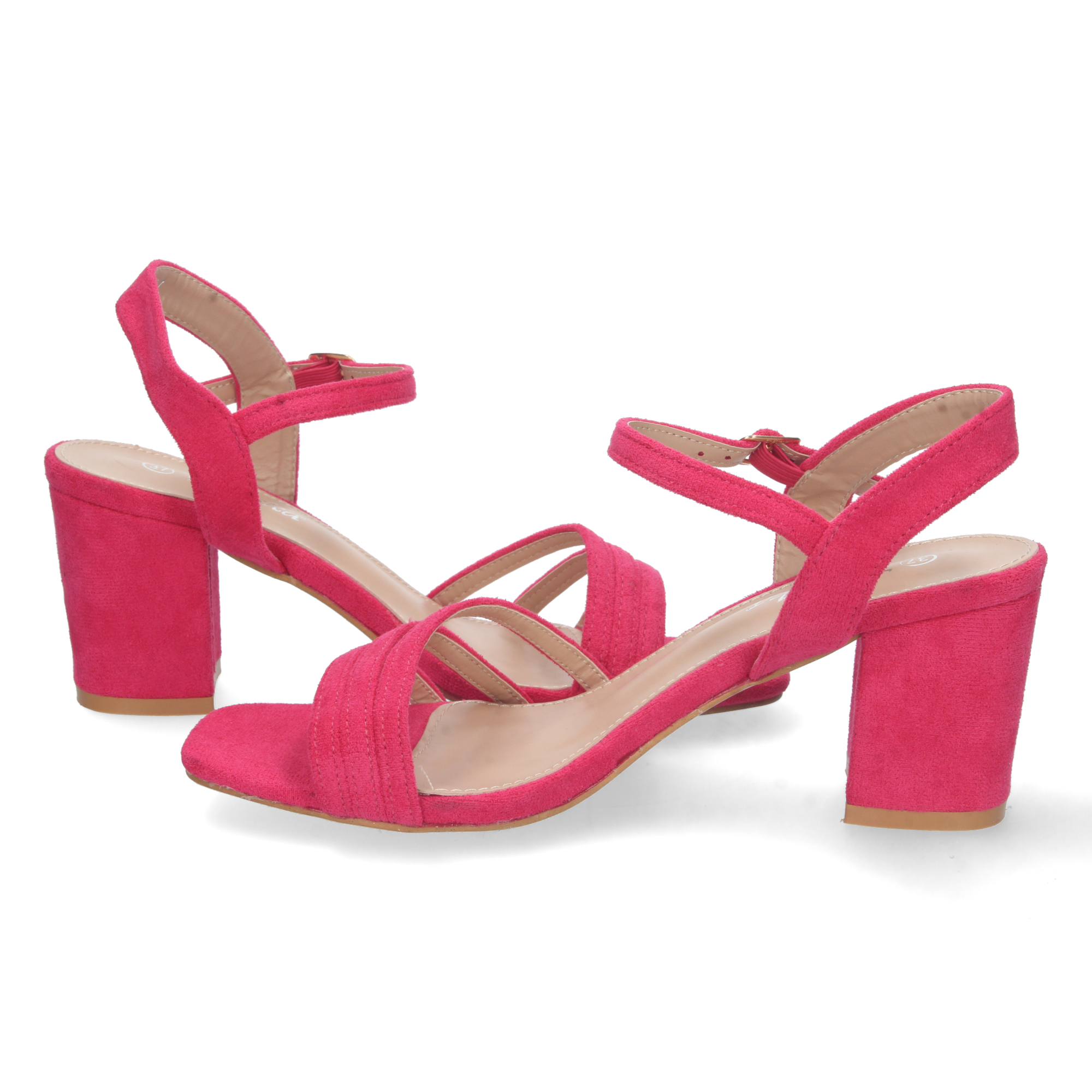 Sandalias Fucsia de Tacón Ancho 5 Sandalias Fucsia de Tacón Ancho - Imagen 5