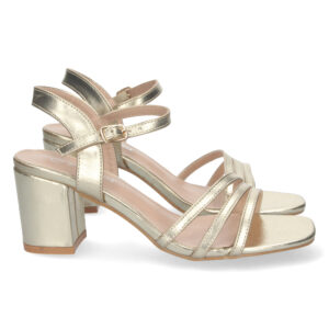 Sandalias Doradas de Tacón Ancho