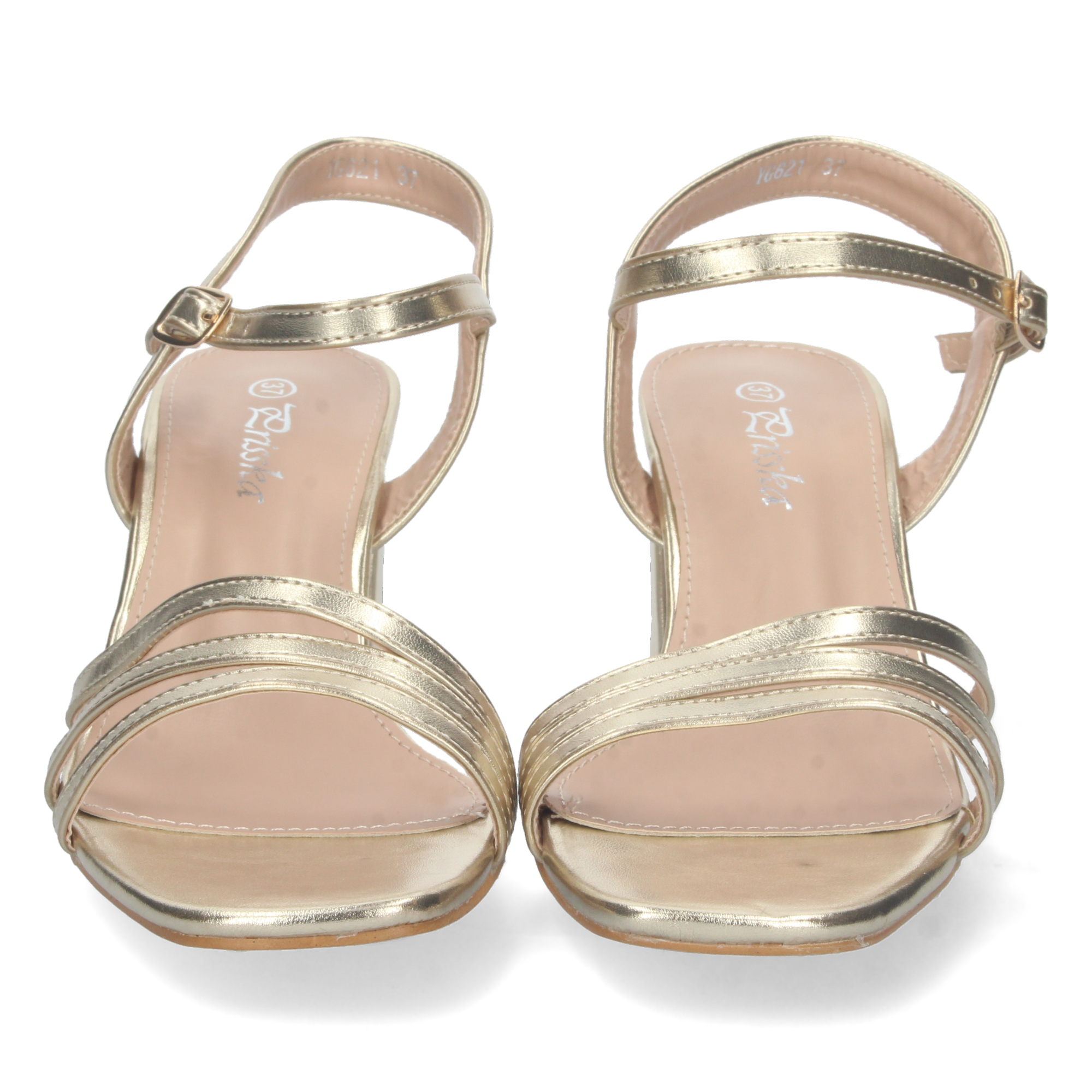 Sandalias Doradas de Tacón Ancho 3 Sandalias Doradas de Tacón Ancho - Imagen 3