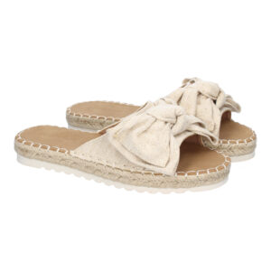 Palas Beige con Lazo y Plataforma de Yute