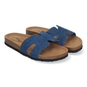 Sandalias Planas Para Mujer Color Jeans