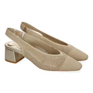 Zapatos Dorados Slingback de Tacón Bajo