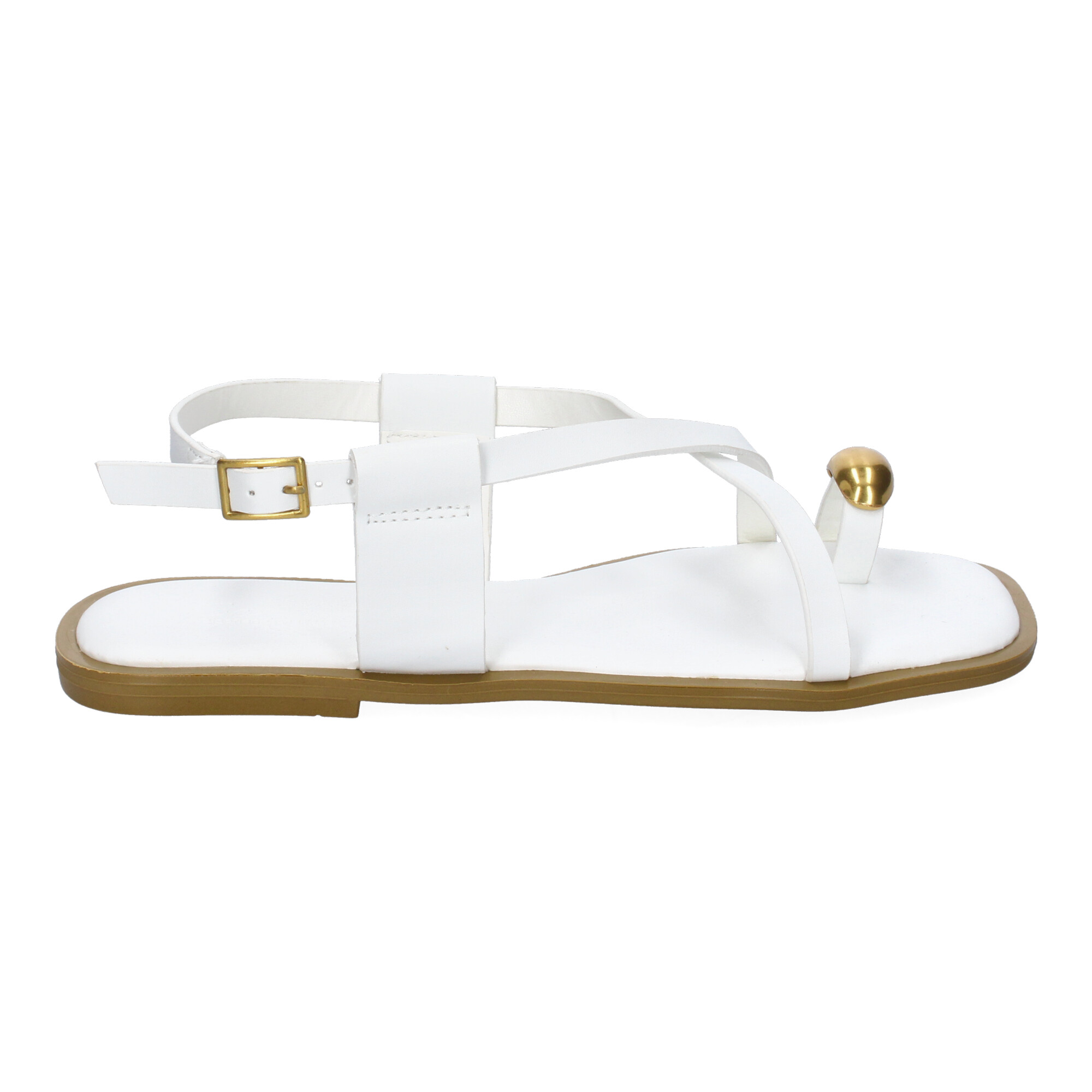 Sandalias Planas de Mujer Blancas 2 Sandalias Planas de Mujer Blancas - Imagen 2