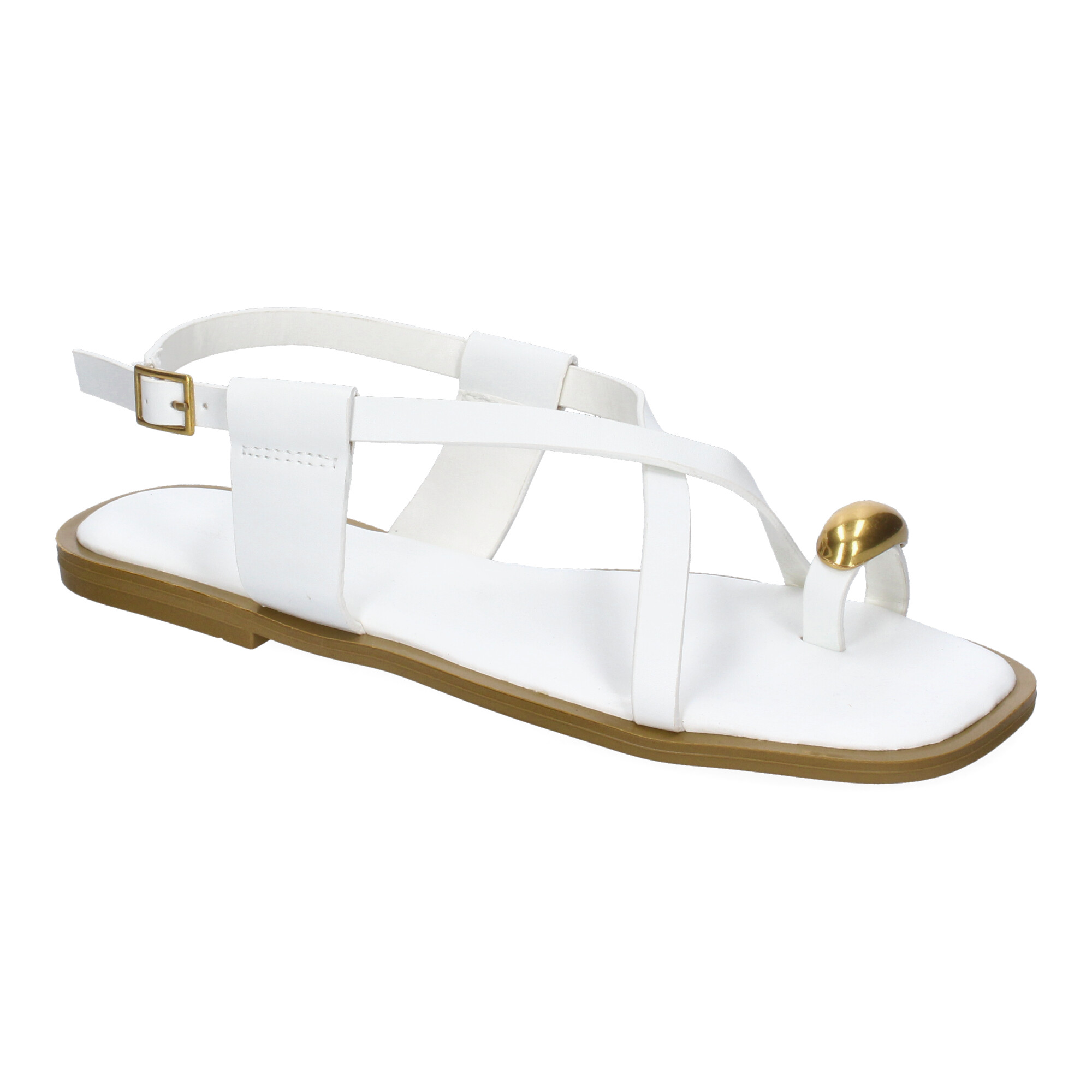 Sandalias Planas de Mujer Blancas 3 Sandalias Planas de Mujer Blancas - Imagen 3