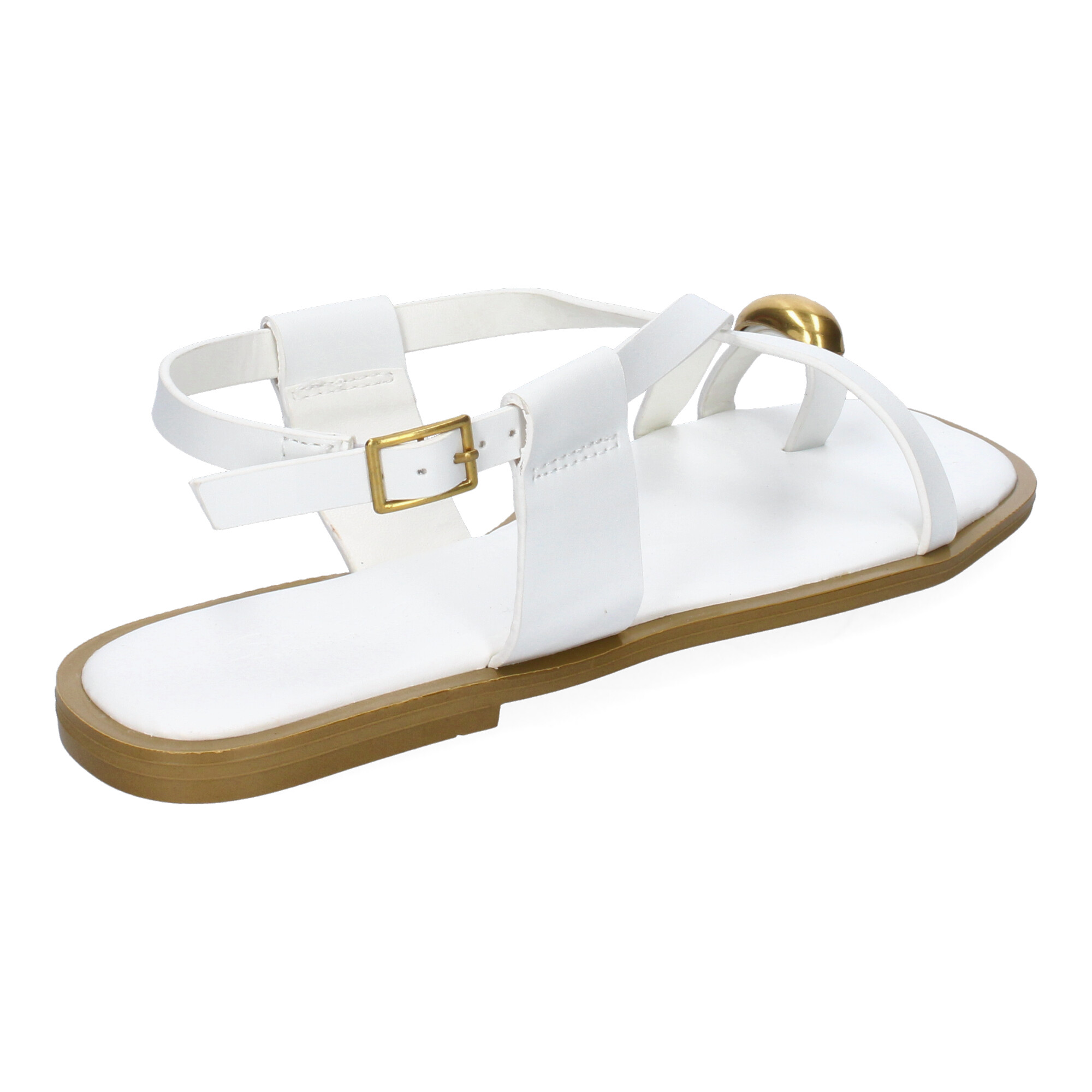 Sandalias Planas de Mujer Blancas 4 Sandalias Planas de Mujer Blancas - Imagen 4