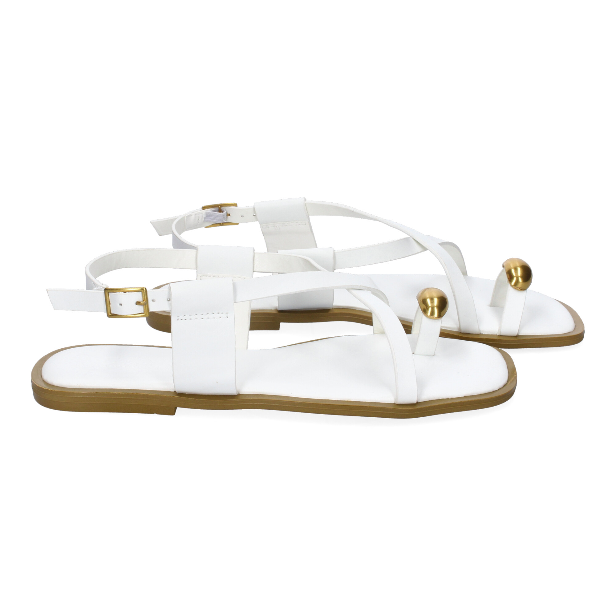 Sandalias Planas de Mujer Blancas 5 Sandalias Planas de Mujer Blancas - Imagen 5