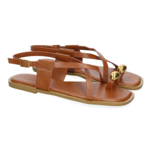 Sandalias Planas de Mujer Camel