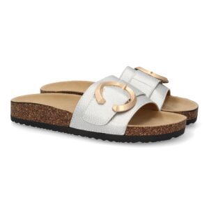 Sandalia Plana Bio Mujer Plata