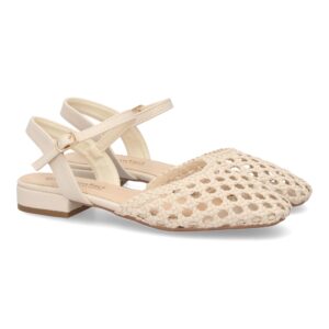 Sandalias Planas Diseño Trenzado en Color Beige