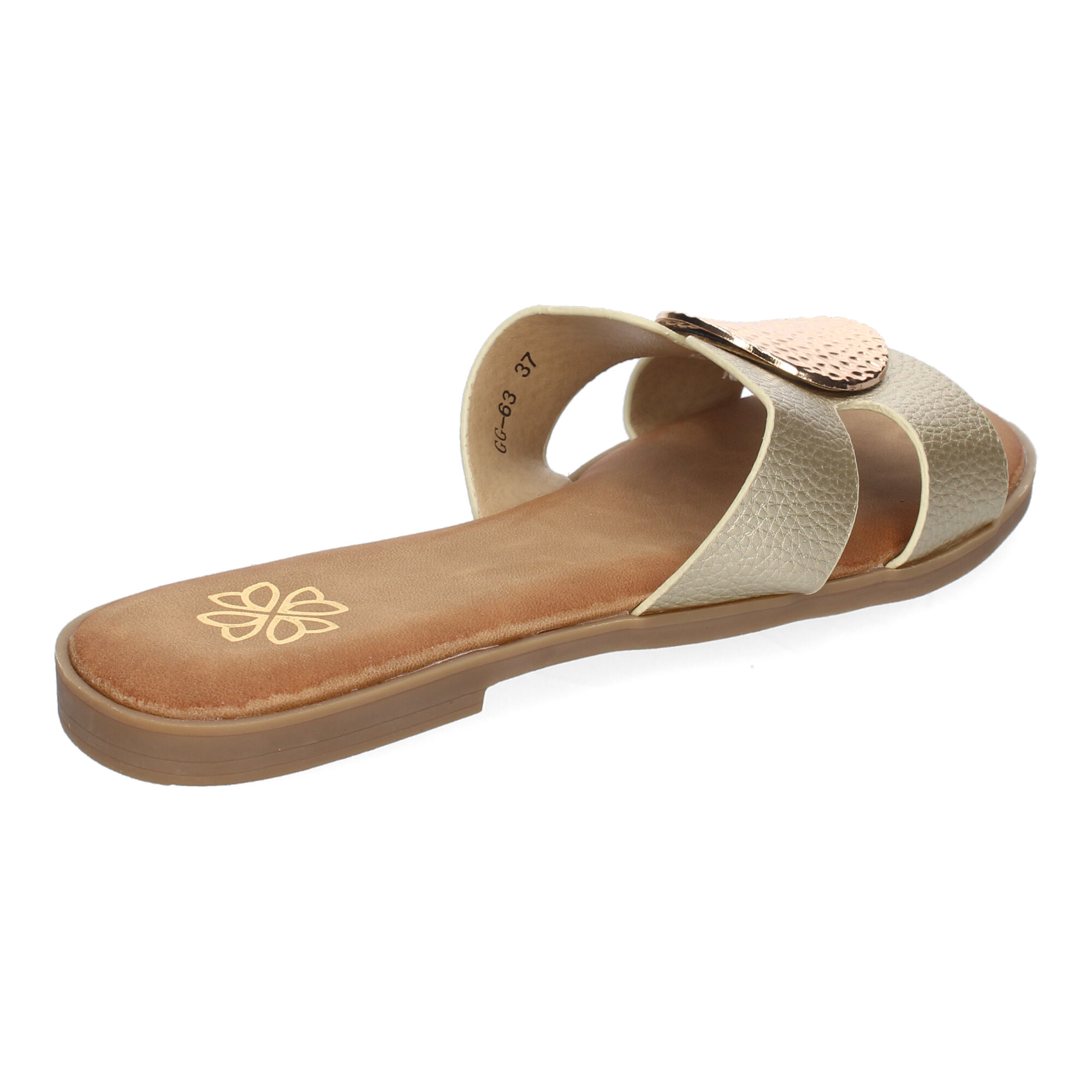 Sandalia Plana con Adorno Dorado Color Oro 4 Sandalia Plana con Adorno Dorado Color Oro - Imagen 4