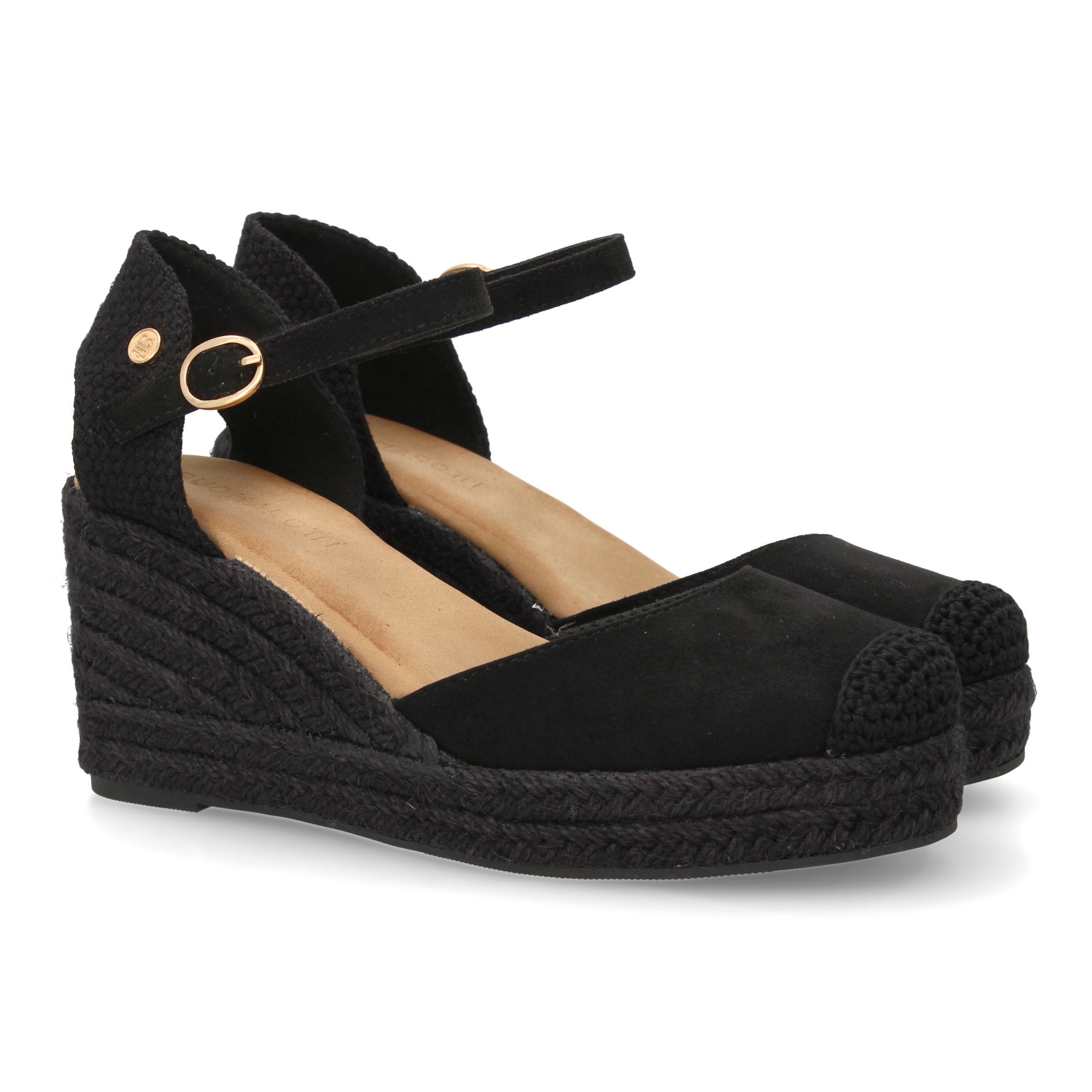 Sandalia de Cuña de Yute Negra 1 Sandalia de Cuña de Yute Negra