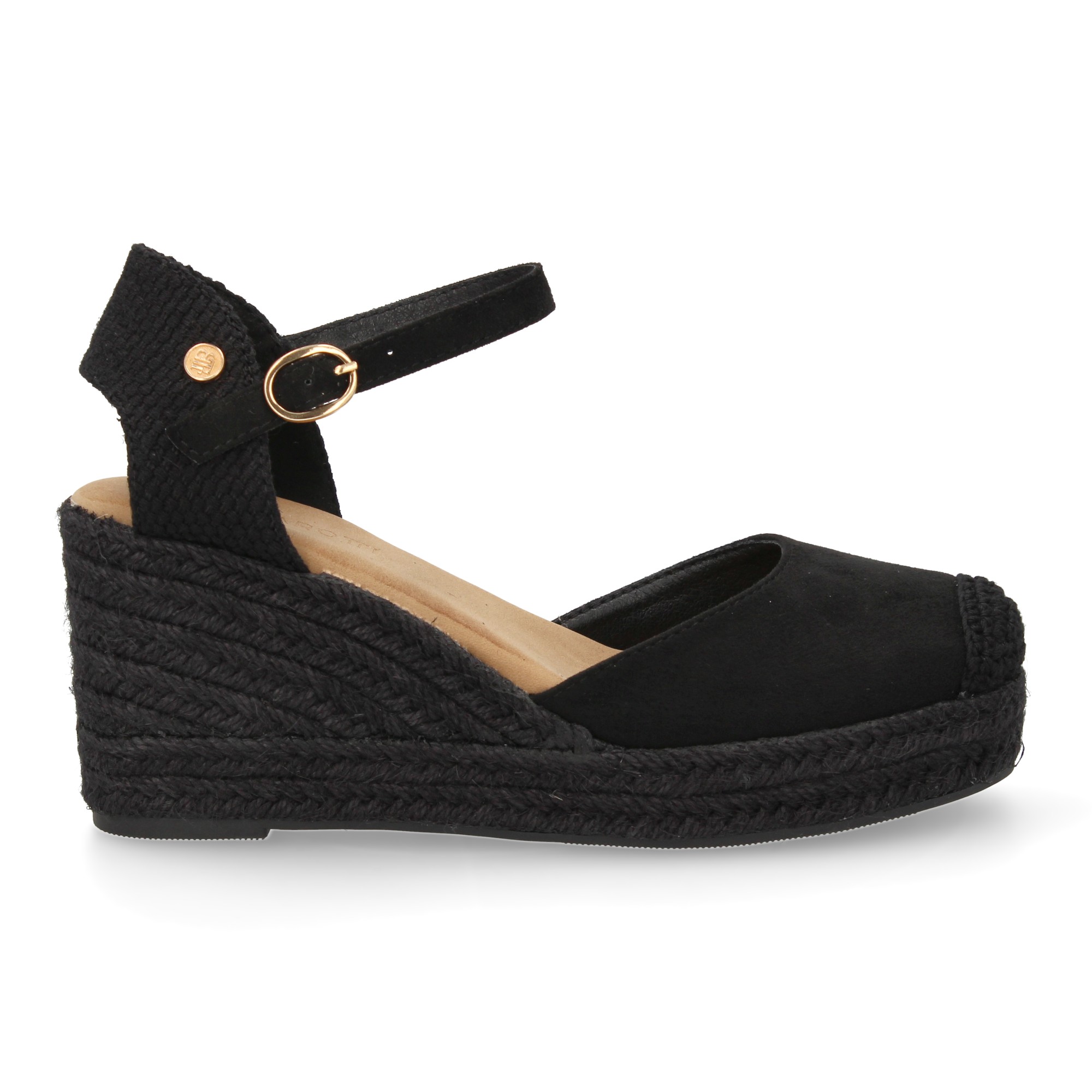 Sandalia de Cuña de Yute Negra 2 Sandalia de Cuña de Yute Negra - Imagen 2