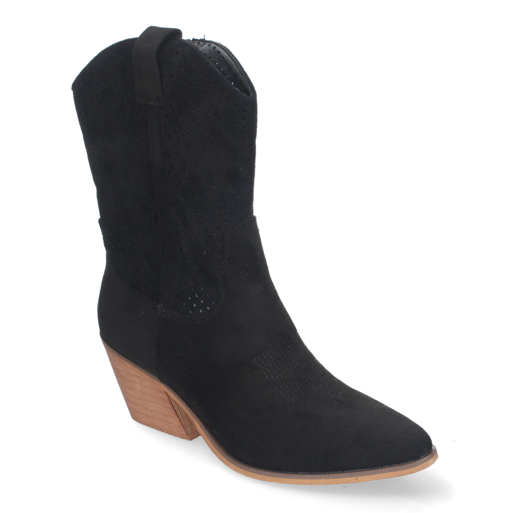Botines De Tacón Bajo Calados Color Negras Para Mujer 3 Botines De Tacón Bajo Calados Color Negras Para Mujer - Imagen 3
