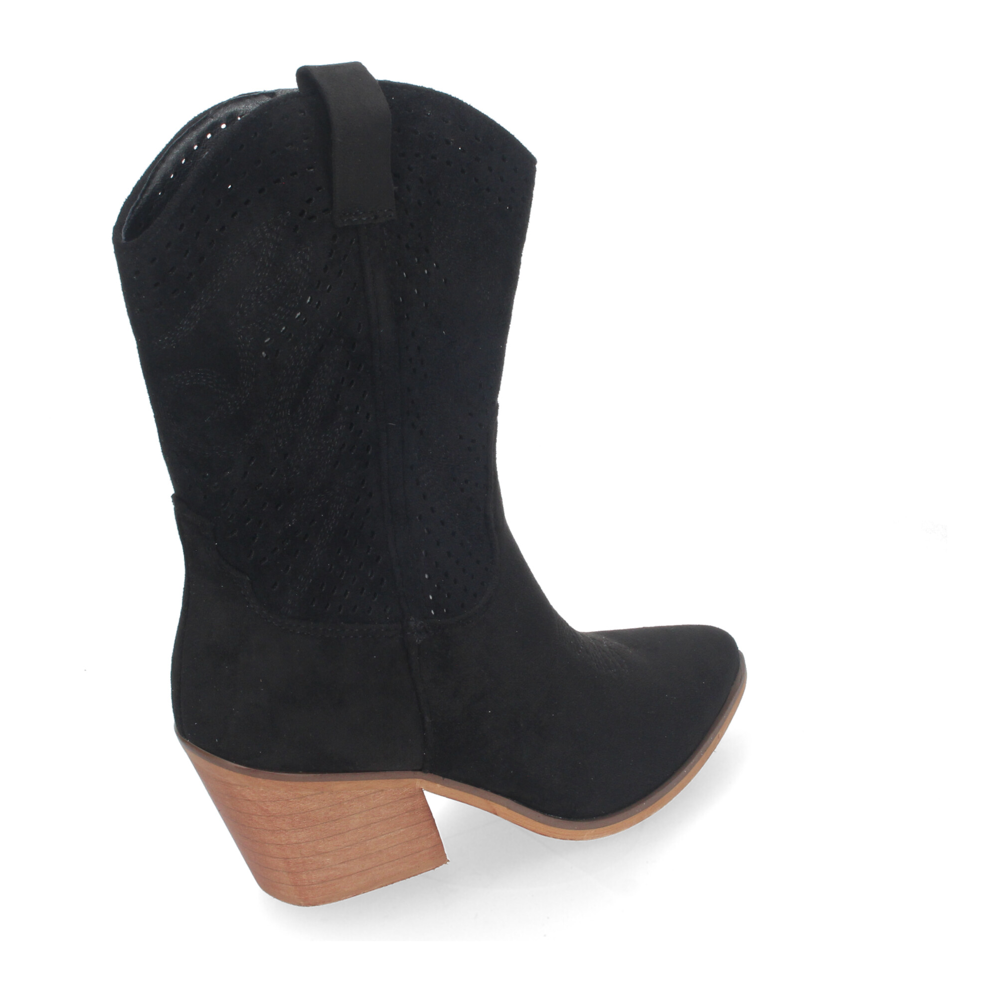 Botines De Tacón Bajo Calados Color Negras Para Mujer 4 Botines De Tacón Bajo Calados Color Negras Para Mujer - Imagen 4