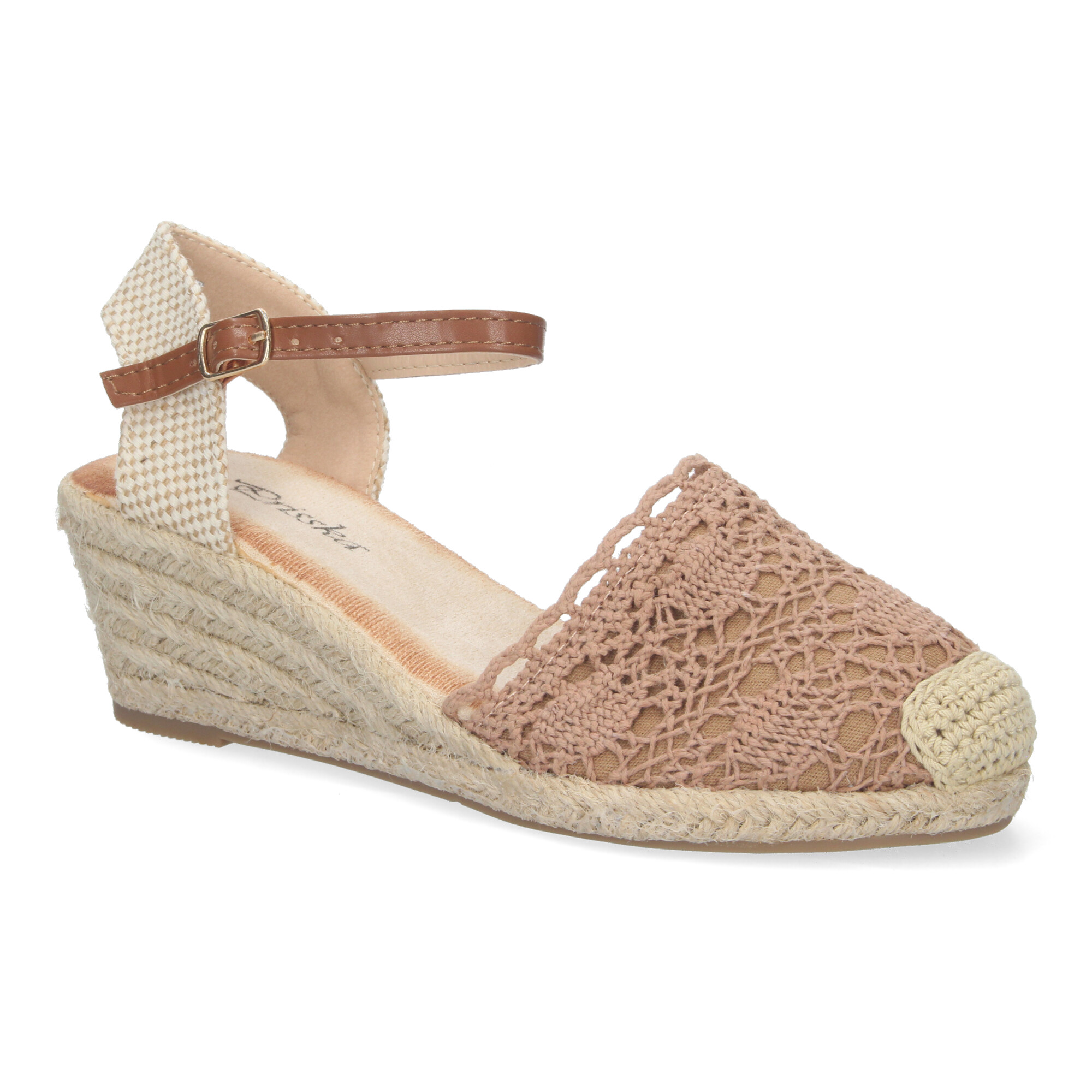 Alpargata De Cuña Media De Yute Pala Crochet Kaki 3 Alpargata De Cuña Media De Yute Pala Crochet Kaki - Imagen 3