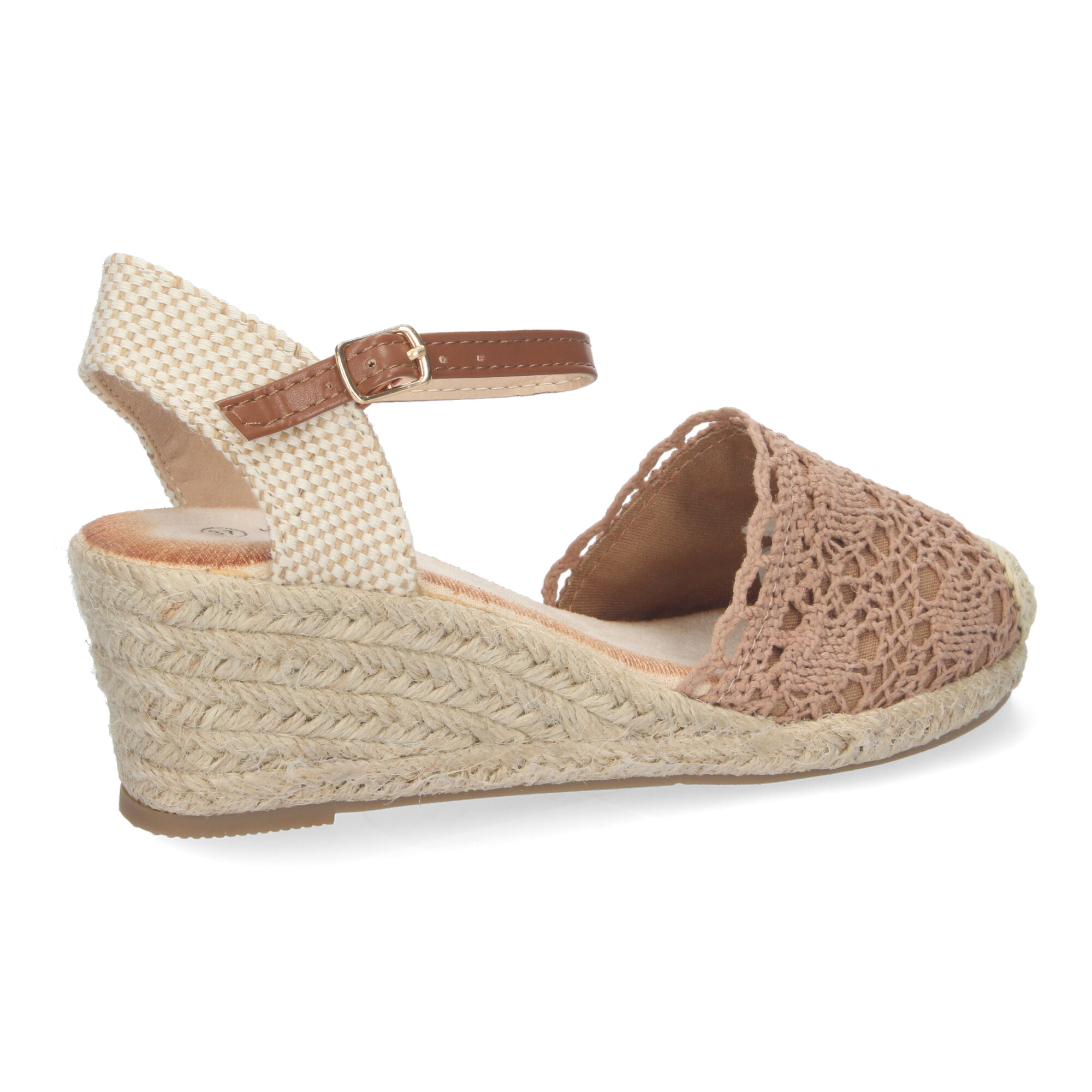 Alpargata De Cuña Media De Yute Pala Crochet Kaki 4 Alpargata De Cuña Media De Yute Pala Crochet Kaki - Imagen 4