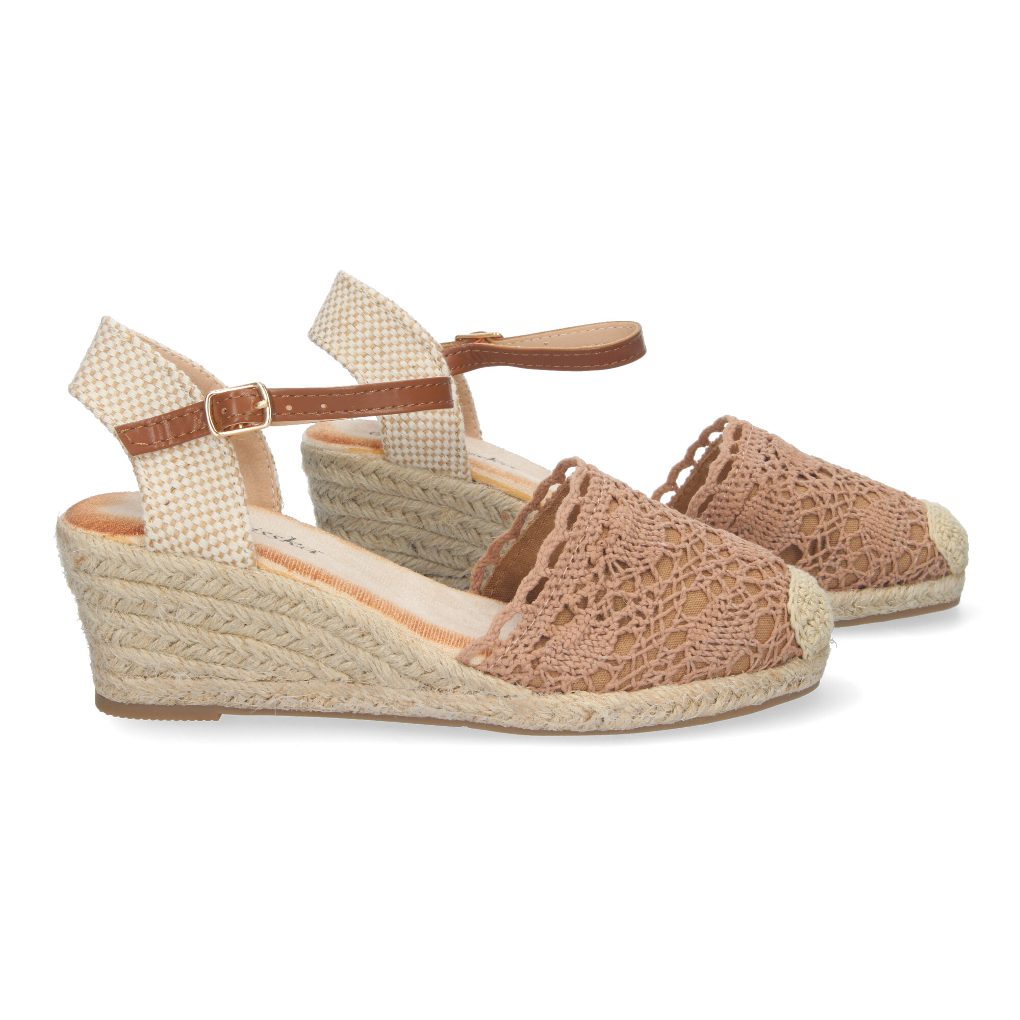 Alpargata De Cuña Media De Yute Pala Crochet Kaki 5 Alpargata De Cuña Media De Yute Pala Crochet Kaki - Imagen 5