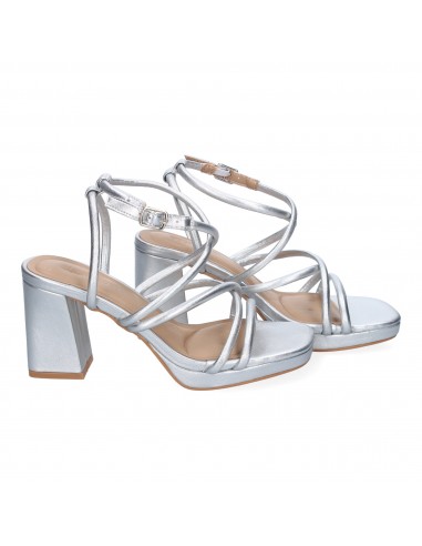Sandalias Plata de Tacón con Diseño de Tiras 5 Sandalias Plata de Tacón con Diseño de Tiras - Imagen 5