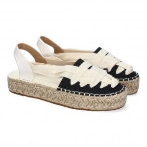 Sandalias de Esparto con Cintas Negras