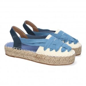 Sandalias de Esparto con Cintas Azul
