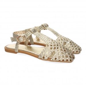 Sandalias Doradas Trenzadas
