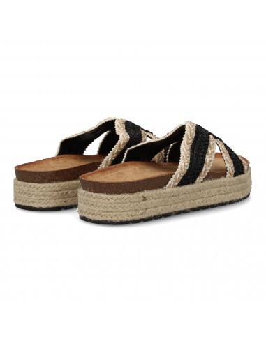 Sandalias Planas de Mujer Trenzadas Negras 2 Sandalias Planas de Mujer Trenzadas Negras - Imagen 2