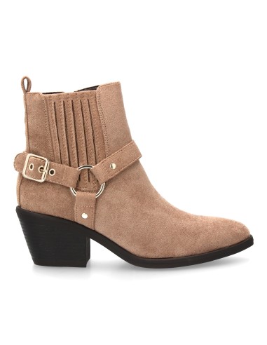 Botín Mujer Estilo Cowboy con Hebilla Taupe 2 Botín Mujer Estilo Cowboy con Hebilla Taupe - Imagen 2