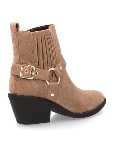 Botín Mujer Estilo Cowboy con Hebilla Taupe 4 Botín Mujer Estilo Cowboy con Hebilla Taupe - Imagen 4