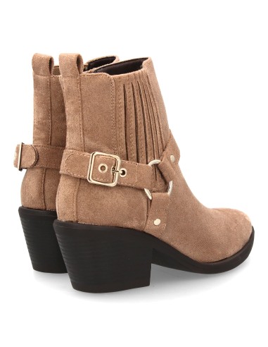 Botín Mujer Estilo Cowboy con Hebilla Taupe 5 Botín Mujer Estilo Cowboy con Hebilla Taupe - Imagen 5