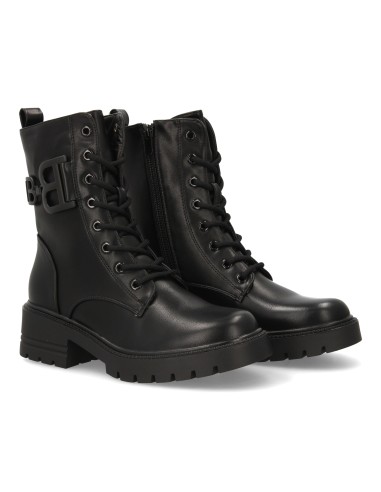 Bota Mujer Estilo Militar Negra con Cordones 1 Bota Mujer Estilo Militar Negra con Cordones