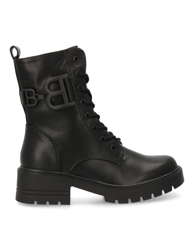 Bota Mujer Estilo Militar Negra con Cordones 2 Bota Mujer Estilo Militar Negra con Cordones - Imagen 2