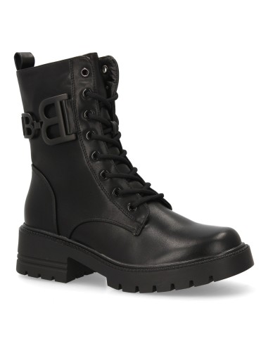 Bota Mujer Estilo Militar Negra con Cordones 3 Bota Mujer Estilo Militar Negra con Cordones - Imagen 3