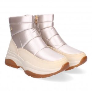 Botas Cowboy 621 Botines De Plataforma Acolchados Para Mujer Color Beige
