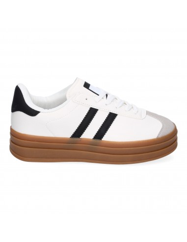 Zapatillas Blancas con Detalles en Negro y Suela Caramelo 2 Zapatillas Blancas con Detalles en Negro y Suela Caramelo - Imagen 2