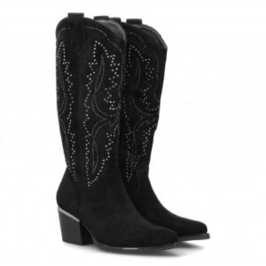 Botas Cowboy 569 Botas Cowboy Negras con Detalles Dorados