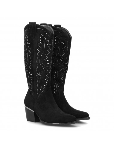 Botas Cowboy Negras con Detalles Dorados 1 Botas Cowboy Negras con Detalles Dorados