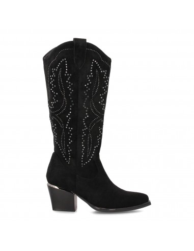 Botas Cowboy Negras con Detalles Dorados 2 Botas Cowboy Negras con Detalles Dorados - Imagen 2