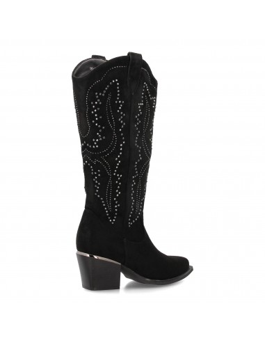 Botas Cowboy Negras con Detalles Dorados 4 Botas Cowboy Negras con Detalles Dorados - Imagen 4