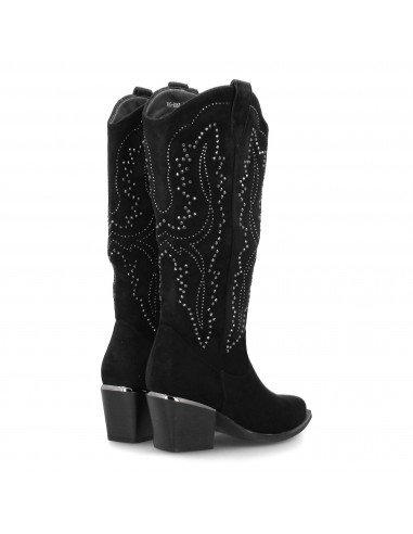 Botas Cowboy Negras con Detalles Dorados 5 Botas Cowboy Negras con Detalles Dorados - Imagen 5