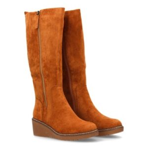 Botas Cowboy 548 Bota de Caña Alta con Cuña Camel