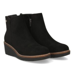 Botas Cowboy 541 Botín de Cuña Negro Liso con Cremallera Interior