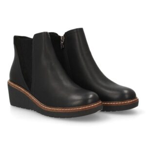 Botas Cowboy 540 Botín Negro con Cuña y Elástico Lateral