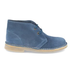 Botín Desert Boots de Serraje Azul Jeans Mujer y Hombre