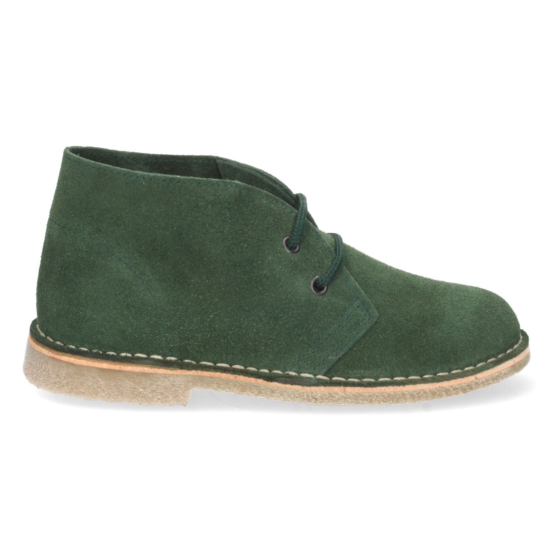 Botín Desert Boots Unisex Verde en Piel Serraje con Suela de Crepé 1 Botín Desert Boots Unisex Verde en Piel Serraje con Suela de Crepé