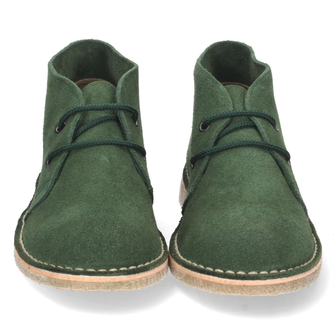 Botín Desert Boots Unisex Verde en Piel Serraje con Suela de Crepé 3 Botín Desert Boots Unisex Verde en Piel Serraje con Suela de Crepé - Imagen 3